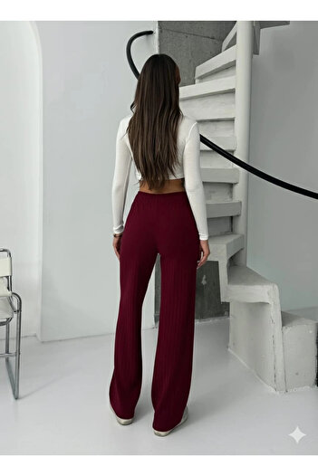 soonaksesuar Ribbed Corduroy Trousers Burgundy A4058