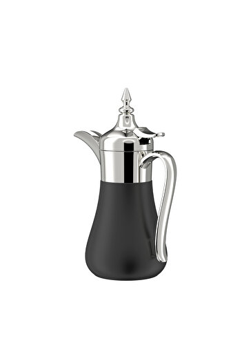 SQUALO Silver + Matte Black Stainless Steel Coffee Pot - 0.5L