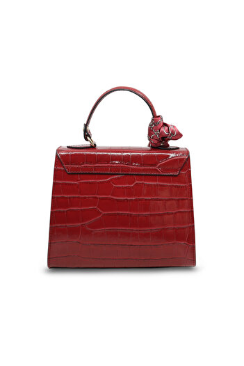 BESSO Serenata di Seta genuine leather handbag Dark Red