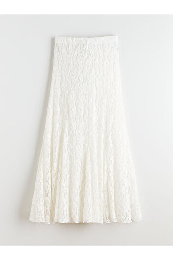 LC Waikiki Openwork Crochet Skirt with Elastic Waist