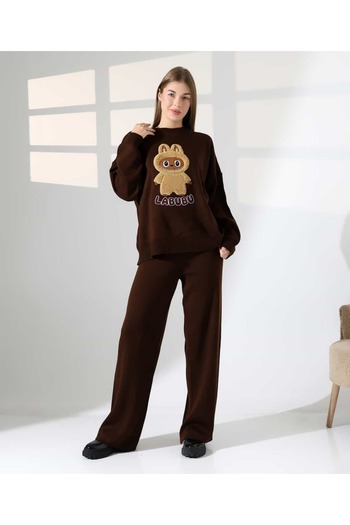REDMİNA fashion Labubu Patterned Oversize Knitwear Set