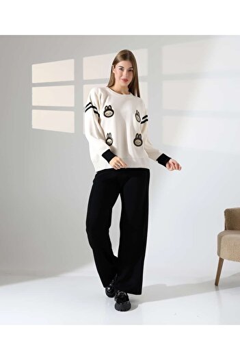REDMİNA fashion Cute Patterned Oversize Knitwear Set