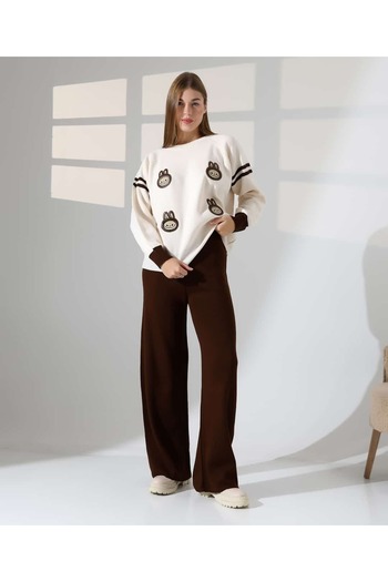 REDMİNA fashion Cute Patterned Oversize Knitwear Set