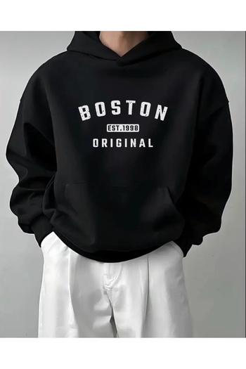 FUFLUNS Printed Oversize Unisex Men's Hooded Sweatshirt