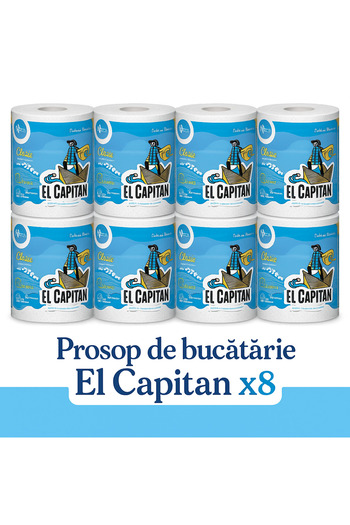 El Capitan Pack of 8X Kitchen Towel 2ply 100M 455Sheets