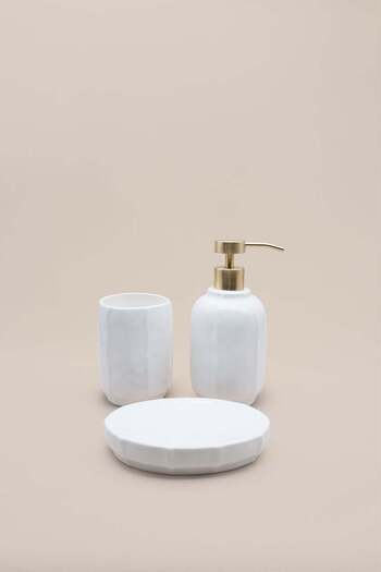 Barine Ivory Ceramic 3-Piece Bathroom Set White