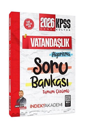 İndeks Akademi 2026 KPSS Vatandaşlık Algoritma Tamamı Çözümlü Soru Bankası+Video Ders Notları-2 KİTAP-SET