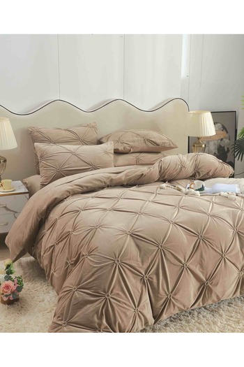 CHIRASO Velvet Pleated Linen, ELASTIC Sheet maximum 180x200cm, Duvet Cover 200x230, 2 Pillowcases