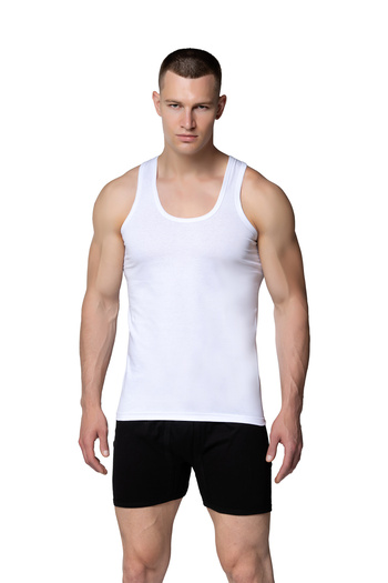 MissKATRE Miss Katre Silver Brand 100% Cotton Combed White Men's Tank Top 6-Piece Set