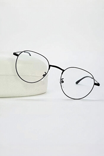 BAPPİR Round Model Metal Frame Optically Compatible Blue Block Glasses Unisex