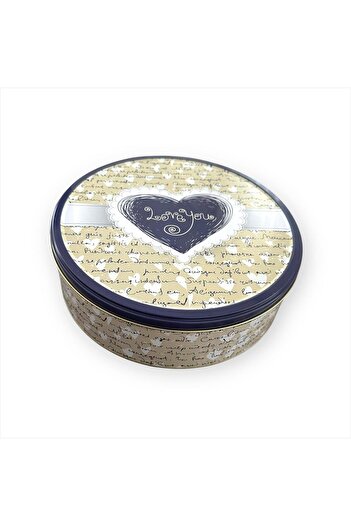 The Byzia Patterned Cookie Box, 24 Cm, 3.6 Liters - Storage Container - Gift Box Metal