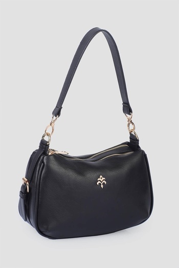 Jacquline Black Women's Hand and Shoulder Bag Im546-1