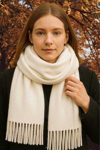 Uniquetrenders Women's Soft Textured Tasseled Winter Boucle Scarf Shawl
