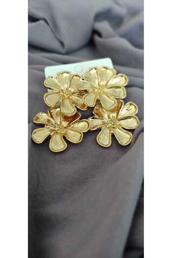 LUXURY Dangle Flower Earrings - Stainless Steel, Gold Color, Elegant and Stylish Women's Earrings