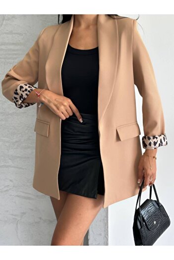 Bak'ap Premium Leopar Astarlı Blazer Ceket