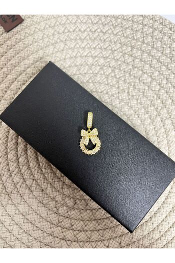 SEV FİYONK MODEL TAŞ DETAYLI GOLD ÇELİK TAŞLI CHARM UCU