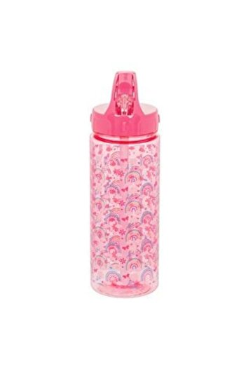 OEM Flip Top Rainbow Water Bottle, Pink for Kids 500 ml