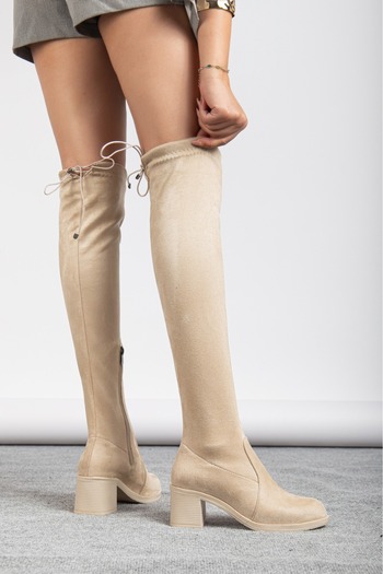 Roza 800 Beige Skin Women's Stretch Boots