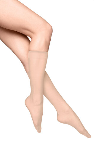 PETRA-ELISA Lycra 3/4 Socks 15 DEN One Size, Caramel, One Size