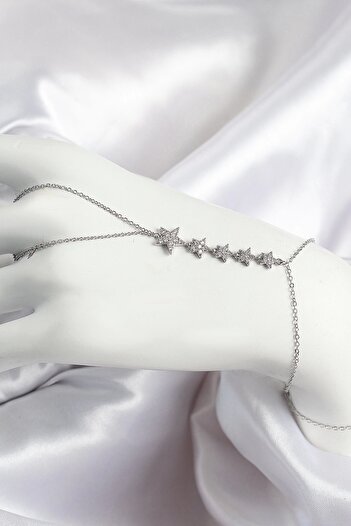 Clariss Brass Zircon Stone Star Model Silver Color Women's Shahmeran
