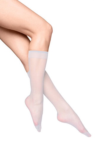 PETRA-ELISA Lycra Socks 3/4 15 DEN One Size, White, One Size