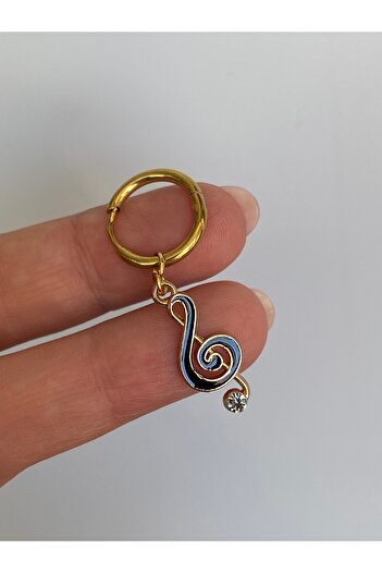 kurukafagift Steel Earrings with Single Note Figure in Gold and Black Color