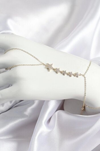 Clariss Brass Zircon Stone Star Model Gold Color Women's Shahmeran