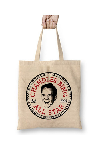 Toyaso Chandler Bing Friends All Star White Tote Bag Long Handle Shopping Bag