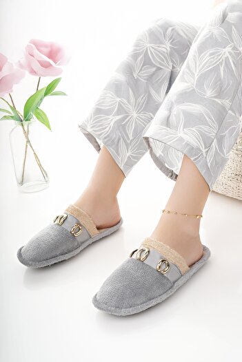 Modafırsat Women's House Slippers Plush Washable Wool Inside Fur Slippers Guest Dowry Bundle Bridal Slippers