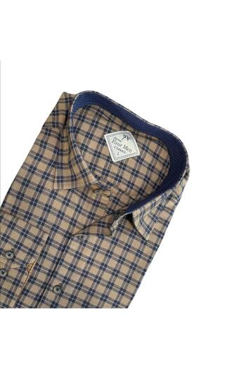 GÖMLEK GALERİSİ Classic Wide Cut Plaid Flannel Long Sleeve Men's Shirt