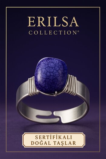 Erilsa Certified Natural Purple Agate Stone Ring – Adjustable Thick Tumbler Case