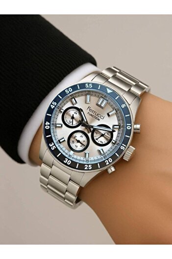 Ferrucci Function Men's Wristwatch – Steel Band – Black Bezel – Multifunctional – 2 Years Warranty
