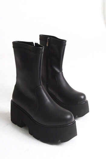 Solo Bag Women's New Season Thick Sole Elastic Zippered Daily Comfortable Fit Boots