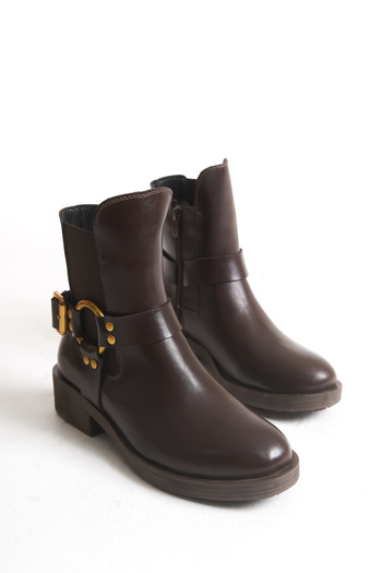 Solo Bag Women's New Season Flat Buckle Detailed Elastic Daily Comfortable Fit Boots