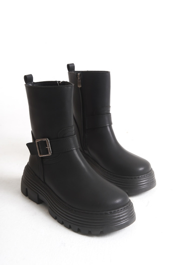 Solo Bag Women's New Season Flat Buckle Detailed Zippered Daily Comfortable Fit Boots