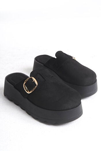 Solo Bag Women's Orthopedic Slippers Closed Front Stainless Buckle Non-Slip Suede Sabo Home Outdoor Slippers