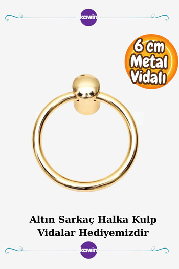 Kawin Metal Gold 6cm Pendulum Cabinet Drawer Golden Handle Ring Yellow Furniture Handle Knob 60mm (6cm)