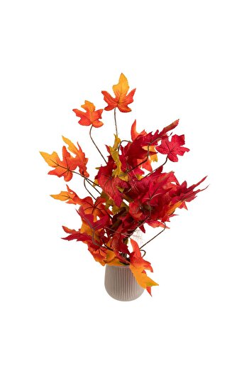 OEM Decorative Pot with Autumn Leaves & LED 57cm