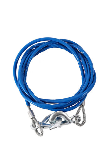 Lawazim Emergency Towing Rope 4m x 8mm - Heavy Duty Tow Rope with Safety Hooks for Vehicle Recovery
