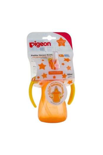 Pigeon Petite Straw Bottle 150 ML, Orange, 9 Months +