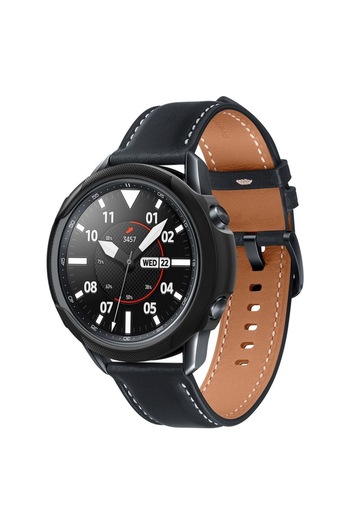 Bibilel Silicone case compatible with Samsung Galaxy Watch 3 (45mm), Black