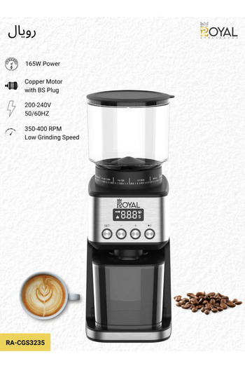 Royal Coffee Grinder Machine Stainless Steel Body 165 W RA-CGS3235
