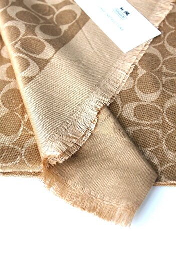 Miorel Scarfs C Desen Kaşmir İpek Şal Çift Taraflı Şal Silk Cashmere Shawl