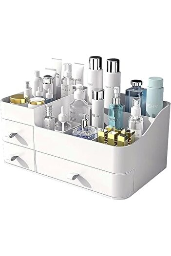 Generic oawllty Makeup Organizer, Cosmetic Organizer Storage Box with Drawer, Elegant Vanity Case for Bathro