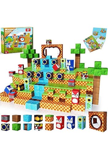 OEM Set 100 Piese Magnetice de Construit Educational si Creativ, Minecraft Blocks ADVENTURE