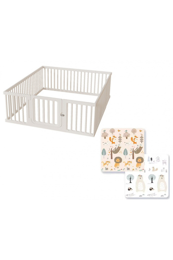 Nichiduta Playpen with safety gate, mat and 100 balls included Safe Play White