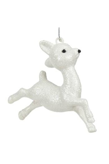Jumbo Christmas Tree Ornament, Iridescent White Deer 11 cm