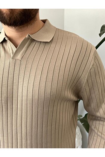 HAWKKİNG Erkek Oversize Polo Yaka Triko Kazak