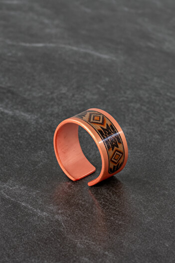 OSMANLI GÜMÜŞ Women's Copper Ring - Lulu Model Special Edition Metal Box and Quartz Stone