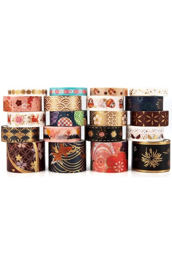 SHELL Set of 20 rolls of washi tape, paper, multicolor, 2 m